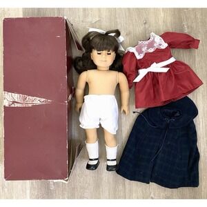 Pleasant Company American Girl Tan‎ Samantha Christmas Dress Winter Set Box Doll